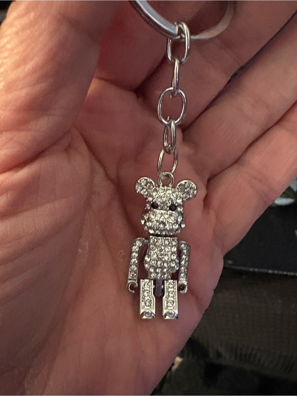 Key Chain-Crystal Rhinestone Robot Keychain, Diamond Inlaid newt - Picture 3 of 7